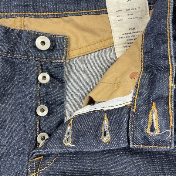 Prospective Flow Blue Dark Wash Mens Button Fly Jeans Size 30x31 Los Angeles - Picture 5 of 5